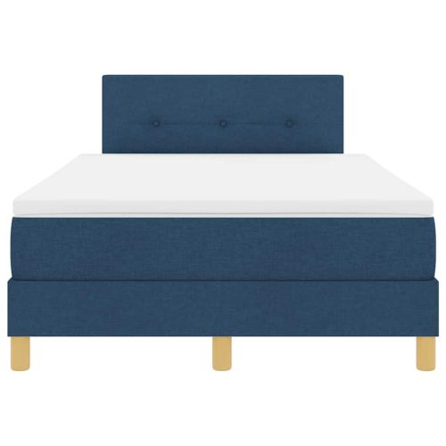 LED кутия за пружини с легло с LED Синьо 120 x 190 cm текстил