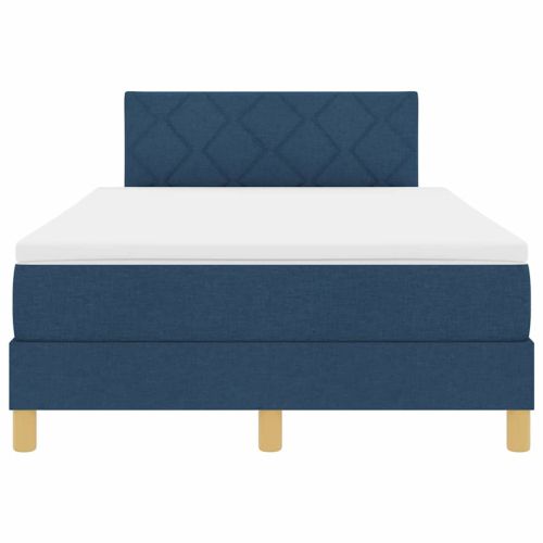 LED кутия за пружини с легло с LED Синьо 120 x 190 cm текстил