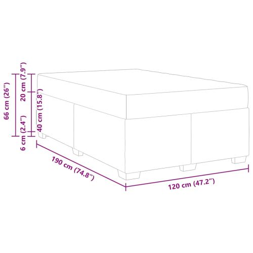 Рамка за легло с матрак Синьо 120 x 190 cm текстил