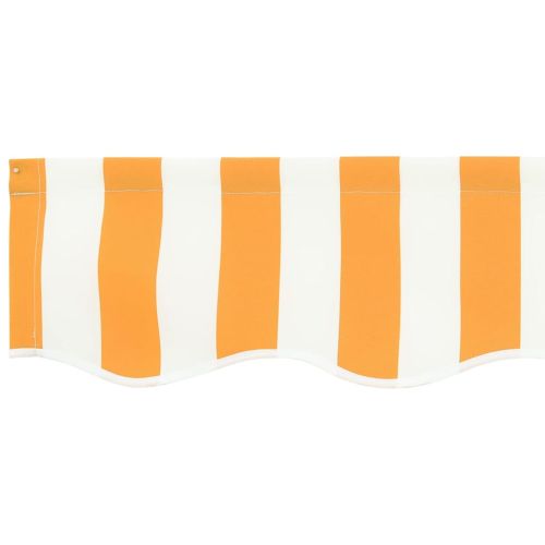 Резервен плат за тента Жълт и бял 235 x 195 см Полиестер