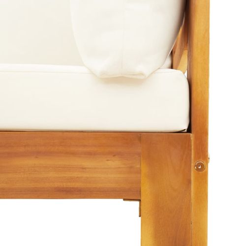 Градински комплект диван с възглавници, 8 части, акация масив