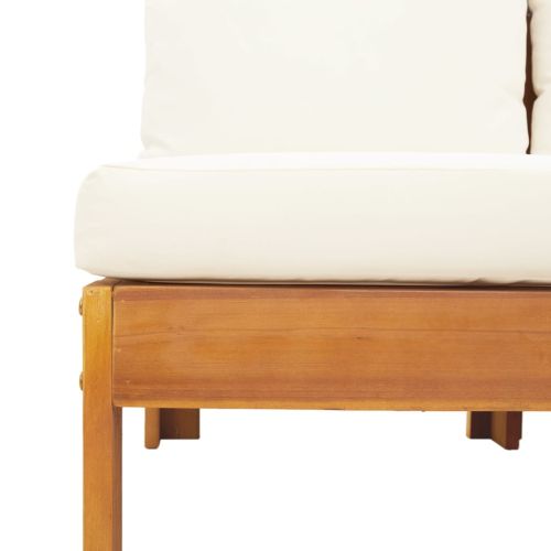 Градински комплект диван с възглавници, 8 части, акация масив