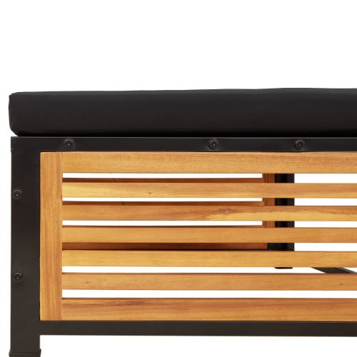 Градински комплект диван с възглавници, 5 части, акация масив