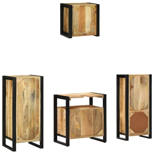 Комплект мебели за баня с чекмедже 4 pcs Солидно мангово дърво