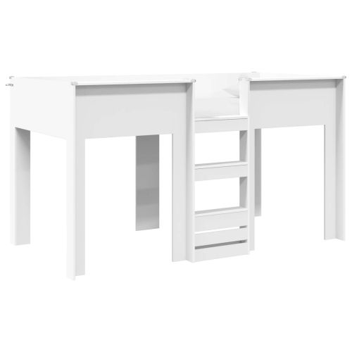 Двуетажно легло за деца Бяло 100 x 200 cm Инженерно дърво