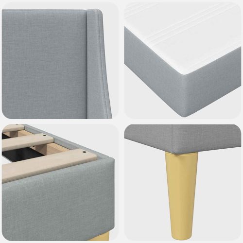 Рамка за легло с матрак Светлосиво 100 x 200 cm Полиестер