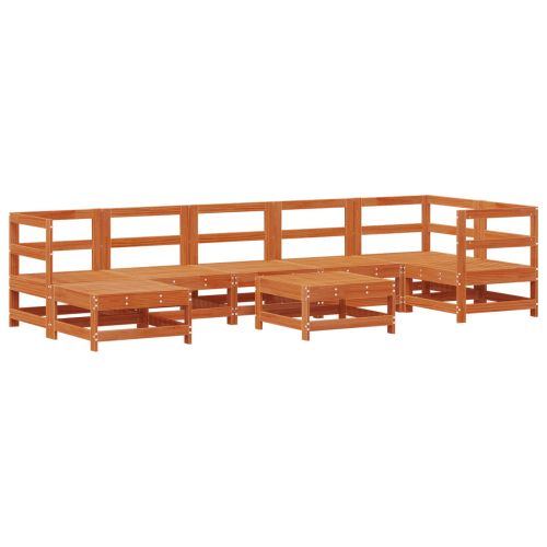 Комплект за почивка в градина 8 pcs Восъчен Кафяв