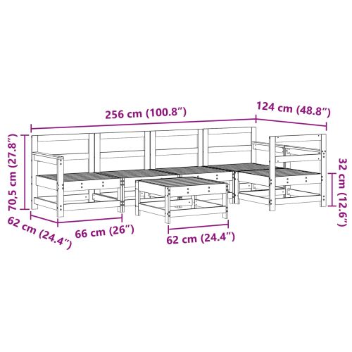 Комплект за почивка в градина 6 pcs Восъчен Кафяв