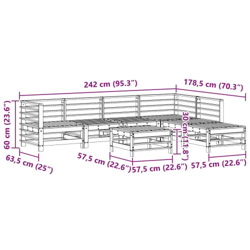 Комплект за почивка в градина 7 pcs Восъчен Кафяв