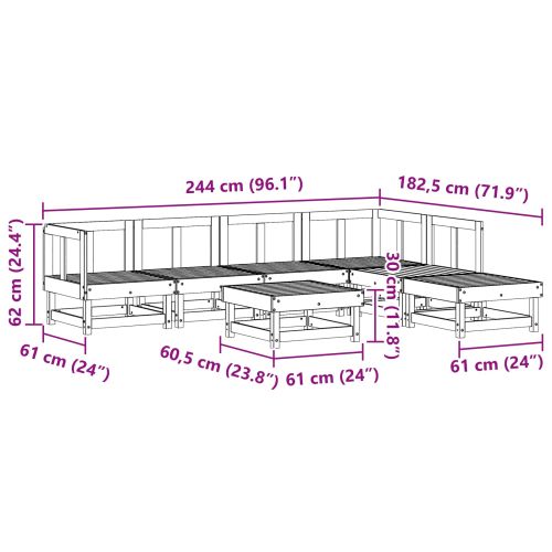 Комплект за почивка в градина 7 pcs Восъчен Кафяв