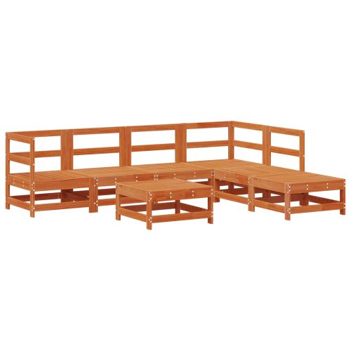 Комплект за почивка в градина 7 pcs Восъчен Кафяв