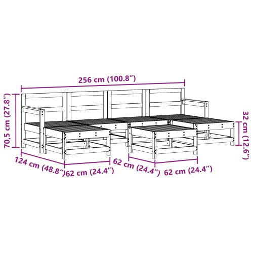 Комплект за почивка в градина 6 pcs Восъчен Кафяв
