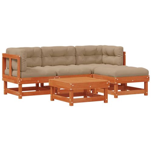 Комплект за почивка в градина 15 pcs Восъчен Кафяв