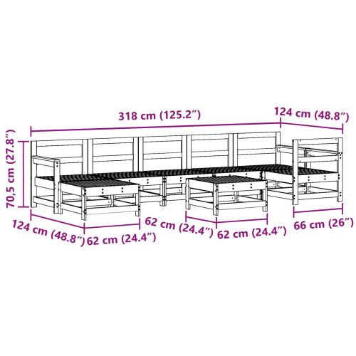 Комплект за почивка в градина 8 pcs Восъчен Кафяв
