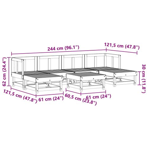 Комплект за почивка в градина 7 pcs Восъчен Кафяв