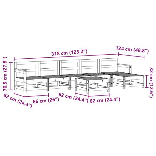 Комплект за почивка в градина 6 pcs Восъчен Кафяв