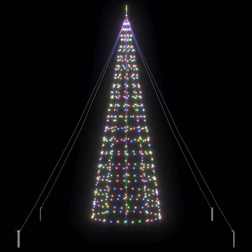 LED коледна елха с колчета за земя Многоцветен 400 cm Желязо