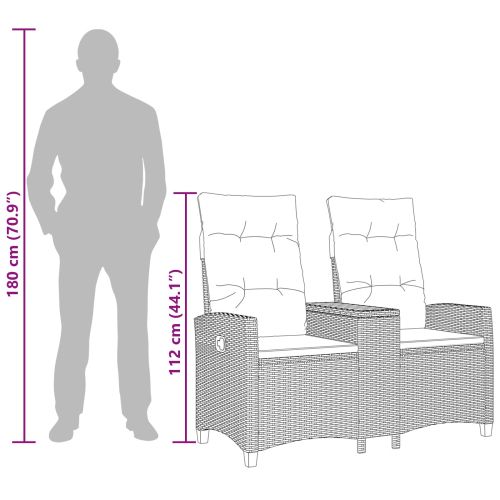 Люлееща се пейка с маса Бежов и кремаво бял 126 x 65 x 112 см