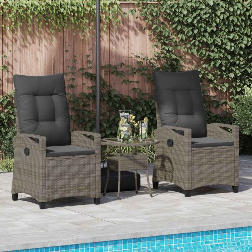 Градински стол 2 pcs Сив и тъмен сив 56 x 60 x 112 см