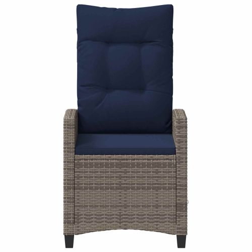 Градински стол 2 pcs сиво и нейви синьо 56 x 60 x 112 см