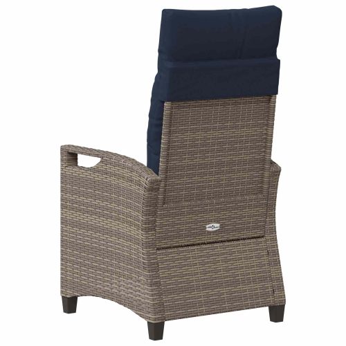 Градински стол 2 pcs сиво и нейви синьо 56 x 60 x 112 см