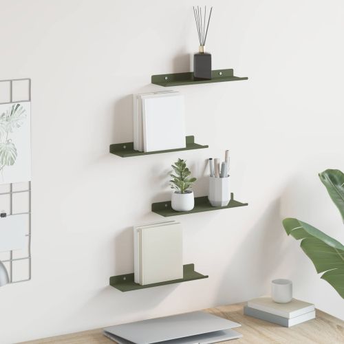 Плаващ рафт 4 pcs Маслинено зелено 30 x 9 x 2,5 см Стомана