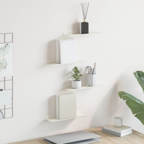 Плаващ рафт 4 pcs Бял 30 x 9 x 2,5 см Стомана