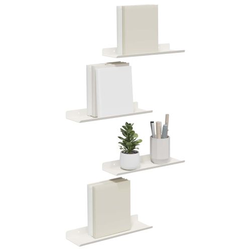 Плаващ рафт 4 pcs Бял 30 x 9 x 2,5 см Стомана