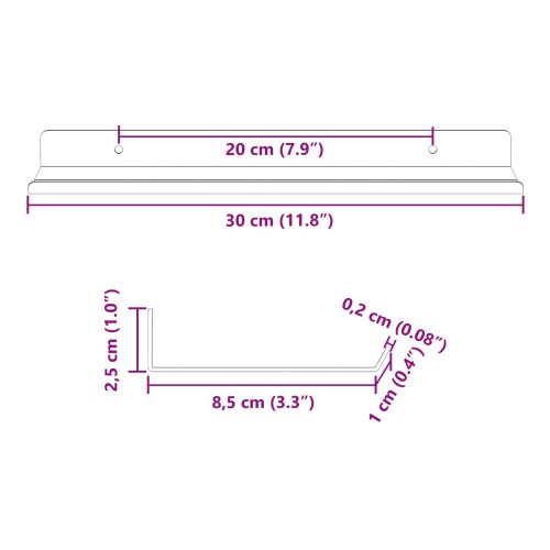 Плаващ рафт 4 pcs Бял 30 x 9 x 2,5 см Стомана