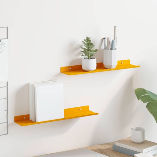 Плаващ рафт 2 pcs Горчично жълто 40 x 9 x 2,5 см Стомана