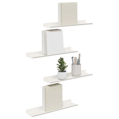 Плаващ рафт 4 pcs Бял 40 x 9 x 2,5 см Стомана