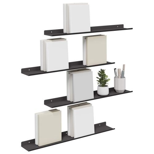 Плаващ рафт 4 pcs Черен 60 x 8,5 x 2,5 см Стомана