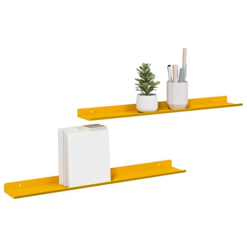 Плаващ рафт 2 pcs Горчично жълто 60 x 9 x 2,5 см Стомана