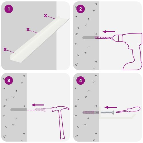Плаващ рафт 4 pcs Бял 60 x 9 x 2,5 см Стомана