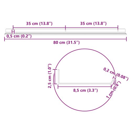 Плаващ рафт 2 pcs Черен 80 x 9 x 2,5 см Стомана