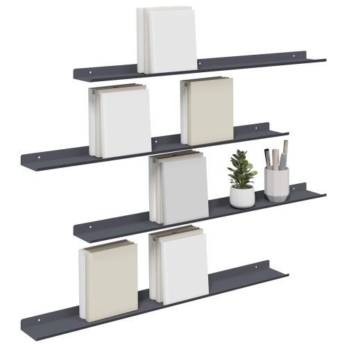Плаващ рафт 4 pcs Антрацит 80 x 9 x 2,5 см Стомана