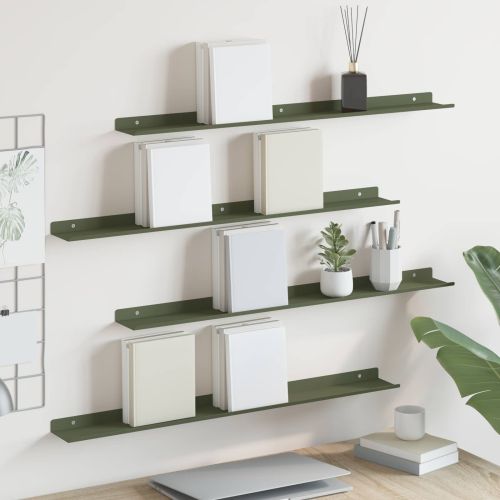 Плаващ рафт 4 pcs Маслинено зелено 80 x 9 x 2,5 см Стомана