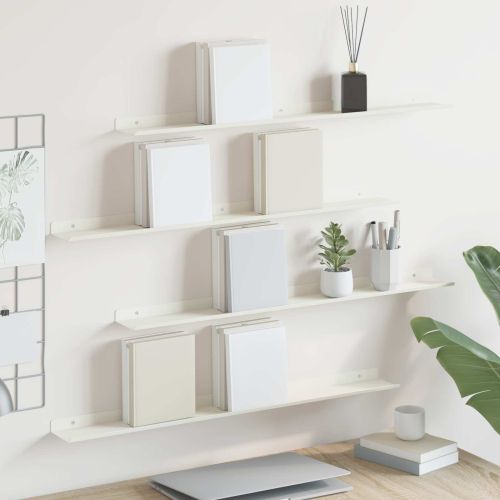 Плаващ рафт 4 pcs Бял 80 x 9 x 2,5 см Стомана