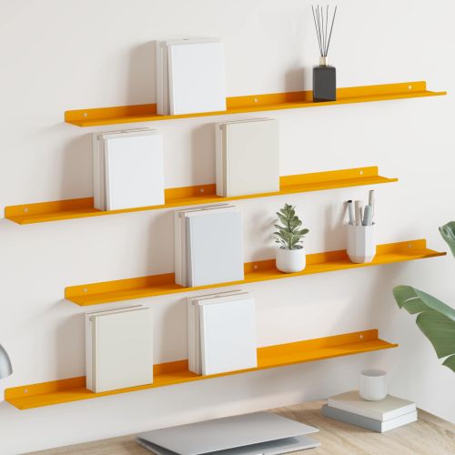 Плаващ рафт 4 pcs Горчично жълто 100 x 9 x 2,5 см Стомана