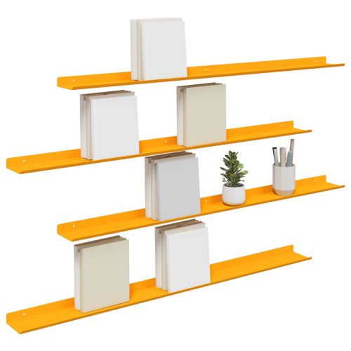Плаващ рафт 4 pcs Горчично жълто 100 x 9 x 2,5 см Стомана