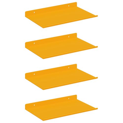 Плаващ рафт 4 pcs Горчично жълто 30 x 18 x 2,5 см Стомана