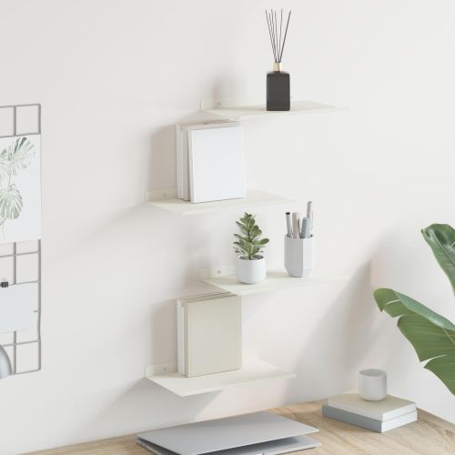 Плаващ рафт 4 pcs Бял 30 x 18 x 2,5 см Стомана