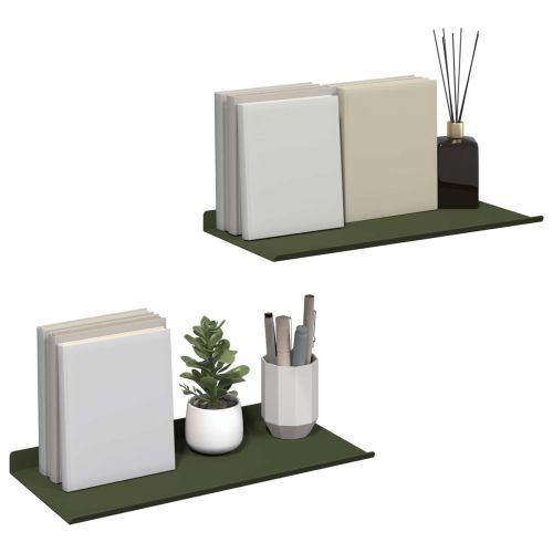 Плаващ рафт 2 pcs Маслинено зелено 40 x 18 x 2,5 см Стомана