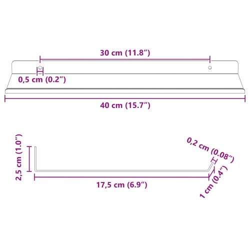 Плаващ рафт 2 pcs Маслинено зелено 40 x 18 x 2,5 см Стомана