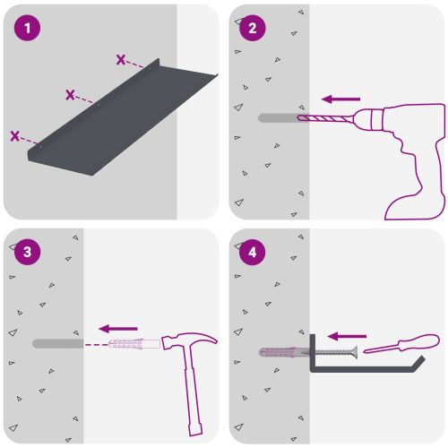 Плаващ рафт 4 pcs Антрацит 60 x 18 x 2,5 см Стомана
