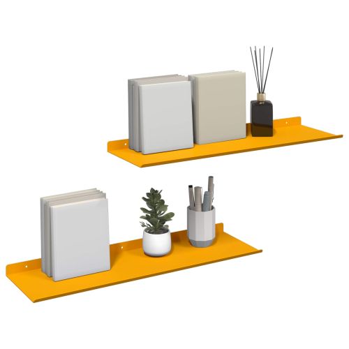 Плаващ рафт 2 pcs Горчично жълто 60 x 18 x 2,5 см Стомана