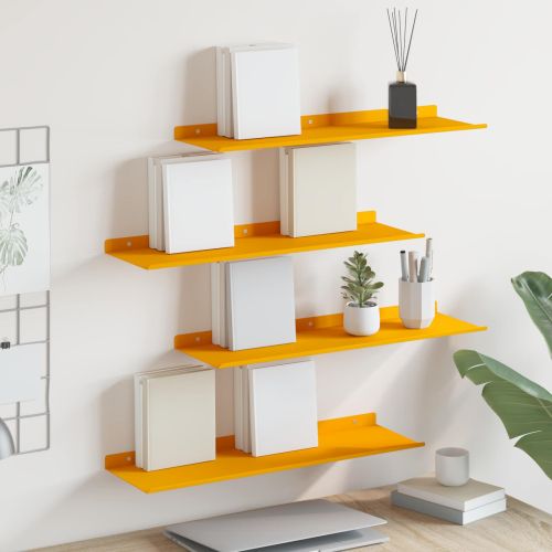 Плаващ рафт 4 pcs Горчично жълто 60 x 18 x 2,5 см Стомана