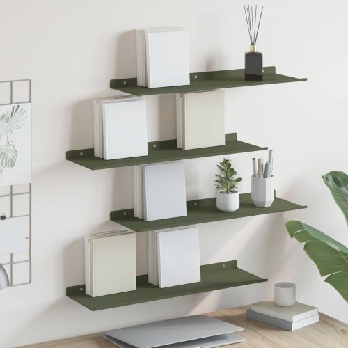 Плаващ рафт 4 pcs Маслинено зелено 60 x 18 x 2,5 см Стомана