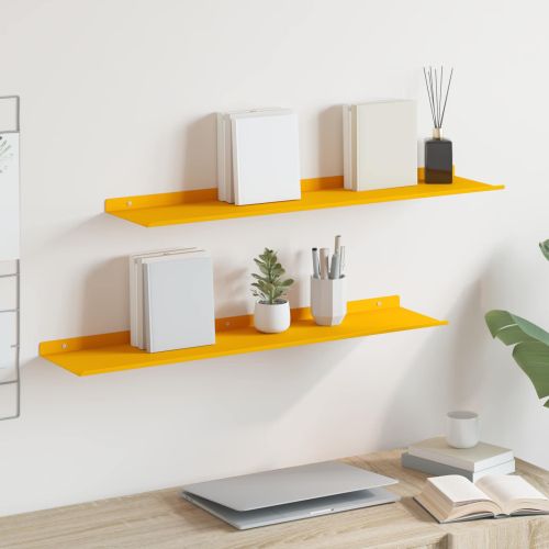 Плаващ рафт 2 pcs Горчично жълто 80 x 18 x 2,5 см Стомана