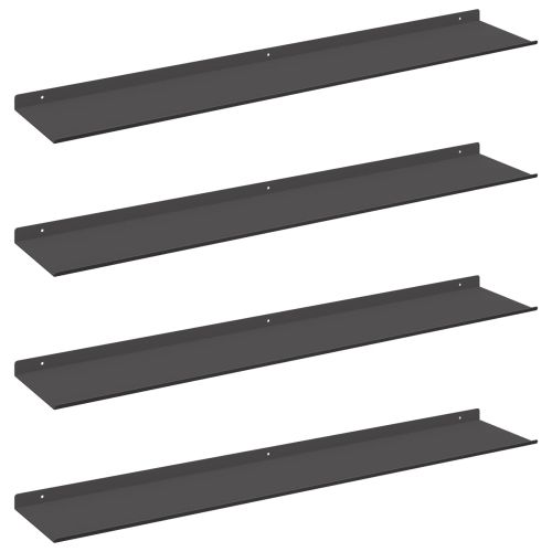 Плаващ рафт 4 pcs Черен 100 x 18 x 2,5 см Стомана